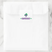 Funny Trauben Quadratischer Aufkleber (Tasche)
