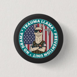 Funny Trauma Llama Prevention Unit Medical Button