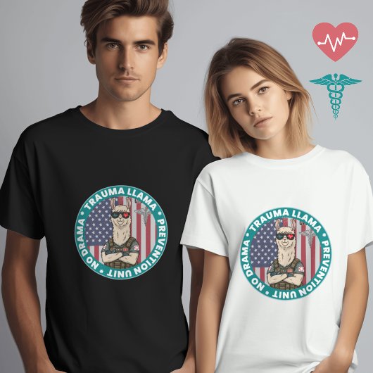 Funny Trauma Llama Prevention Unit Medizinischer T T-Shirt