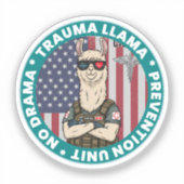 Funny Trauma Llama Prophylaxe Unit Medical Aufkleber (Vorderseite)