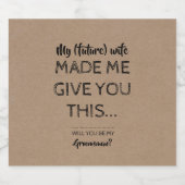 Funny Trauzeuge Einladung Bierflaschenetikett (Einzelnes Label)