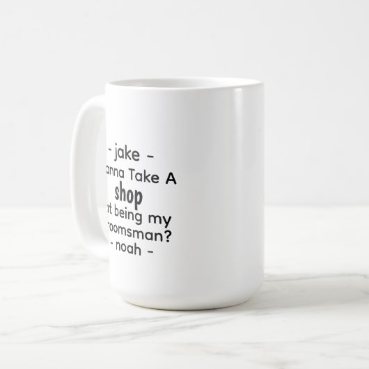 Funny Trauzeuge Vorschlag Tasse Personalisiertes G (Vorderseite Links)