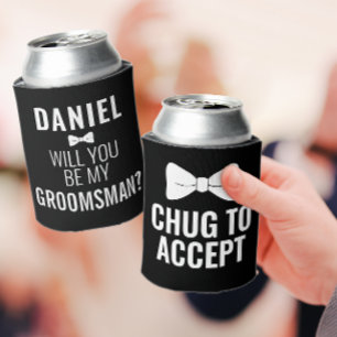 Funny Trauzeuge Wedding Bro Vorschlag Black Beer Dosenkühler