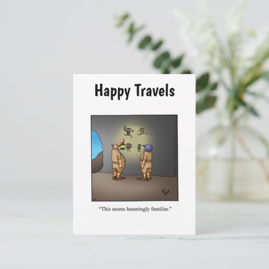 Funny Travel Spaß Postcard Postkarte (Stehend Vorderseite)