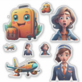 Funny Travel Sticker Collection - Quirky Character (Vorderseite)