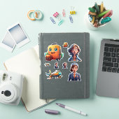 Funny Travel Sticker Collection - Quirky Character (iPad Hülle)