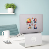 Funny Travel Sticker Collection - Quirky Character (Laptop auf Schreibtisch)