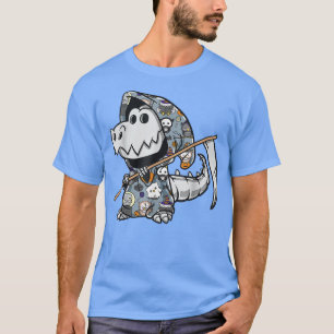 Funny Tre Skeleton Dino Grim Reaper Dinosaur Hallo T-Shirt