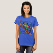 Funny Tree Frog Abstrakte Kunst T-Shirt (Vorne ganz)
