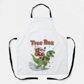 Funny Tree Rex Santa Riding T-Rex Dinosaur Christ Schürze (Vorderseite)