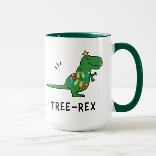 Funny Tree-Rex Weihnachten Tasse (Rechts)