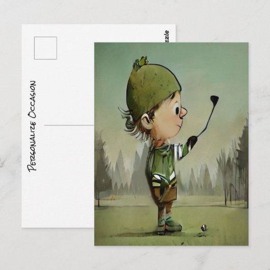 Funny treffen Sie auf Golfplatz Vier Ferien Postkarte (Vorne/Hinten)