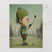 Funny treffen Sie auf Golfplatz Vier Ferien Postkarte (Vorderseite)