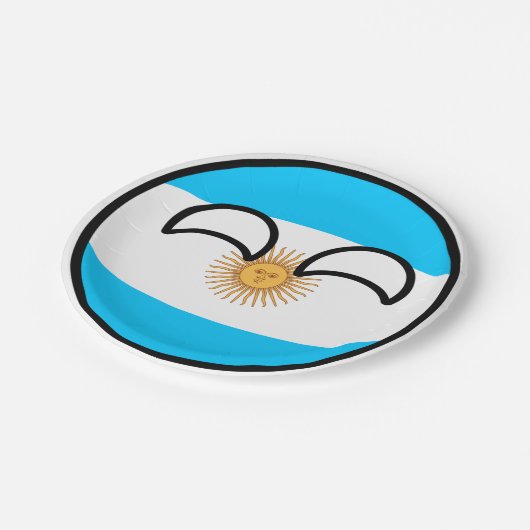 Funny Trending Geeky Argentinien Landball Pappteller (Schrägansicht)