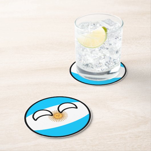 Funny Trending Geeky Argentinien Landball Runder Pappuntersetzer (Vor Ort)