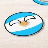 Funny Trending Geeky Argentinien Landball Runder Pappuntersetzer (Angewinkelt)