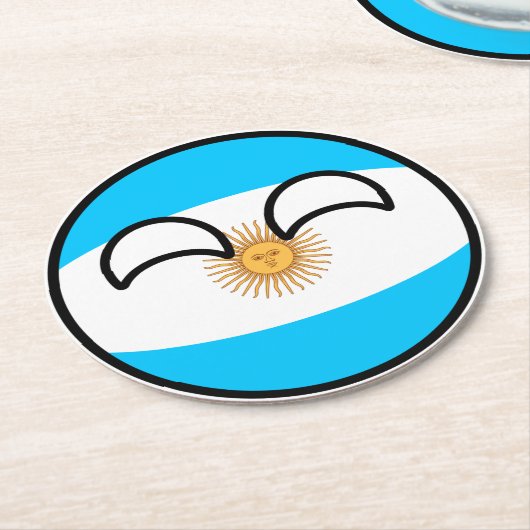 Funny Trending Geeky Argentinien Landball Runder Pappuntersetzer (Angewinkelt)