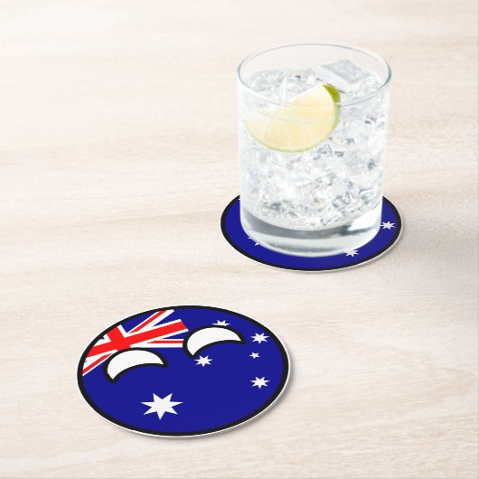Funny Trending Geeky Australien Landschaft Runder Pappuntersetzer (Vor Ort)