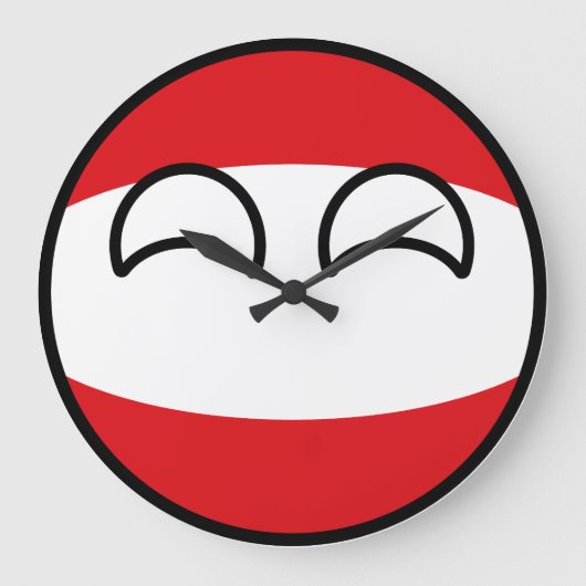 Funny Trending Geeky Austria Countryball Große Wanduhr (Vorderseite)