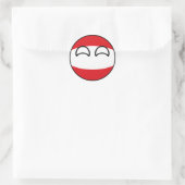 Funny Trending Geeky Austria Countryball Runder Aufkleber (Tasche)