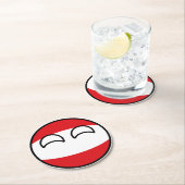 Funny Trending Geeky Austria Countryball Runder Pappuntersetzer (Vor Ort)
