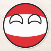 Funny Trending Geeky Austria Countryball Runder Pappuntersetzer (Vorderseite)