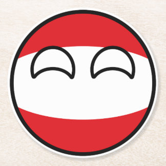 Funny Trending Geeky Austria Countryball Runder Pappuntersetzer