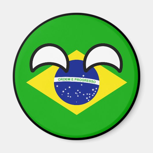 Funny Trending Geeky Brasilien Countryball Magnet (Vorne)