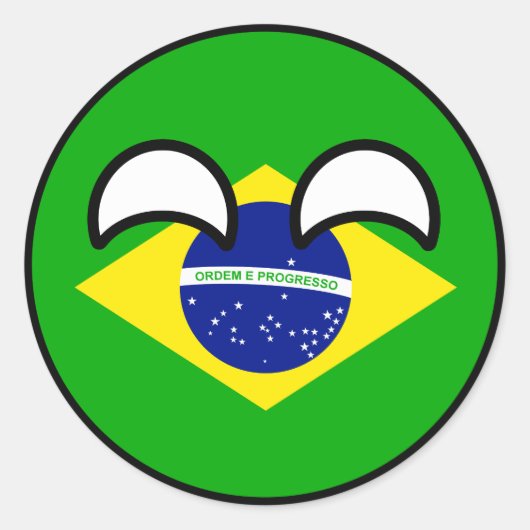 Funny Trending Geeky Brasilien Countryball Runder Aufkleber (Vorderseite)