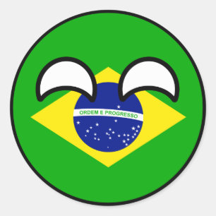 Funny Trending Geeky Brasilien Countryball Runder Aufkleber