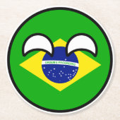 Funny Trending Geeky Brasilien Landball Runder Pappuntersetzer (Vorderseite)