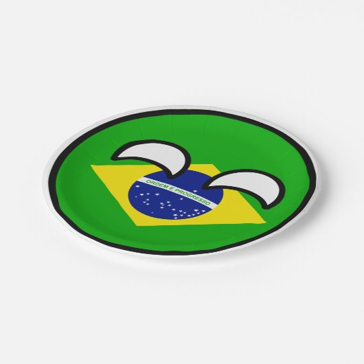 Funny Trending Geeky Brasilien Landschaftsball Pappteller (Schrägansicht)