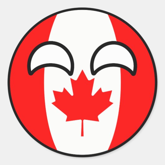 Funny Trending Geeky Canada Countryball Runder Aufkleber (Vorderseite)