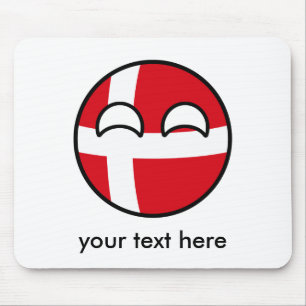 Funny Trending Geeky Dänemark Countryball Mousepad