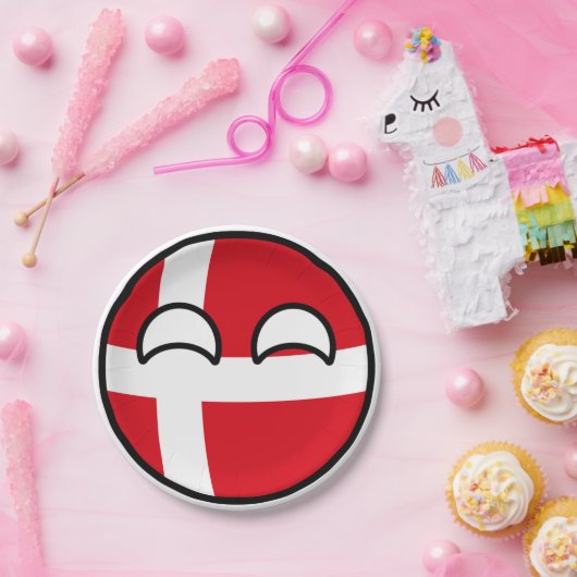 Funny Trending Geeky Dänemark Countryball Pappteller (Party)