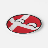 Funny Trending Geeky Dänemark Countryball Pappteller (Schrägansicht)