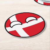 Funny Trending Geeky Dänemark Countryball Runder Pappuntersetzer (Angewinkelt)
