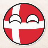 Funny Trending Geeky Dänemark Countryball Runder Pappuntersetzer (Vorderseite)