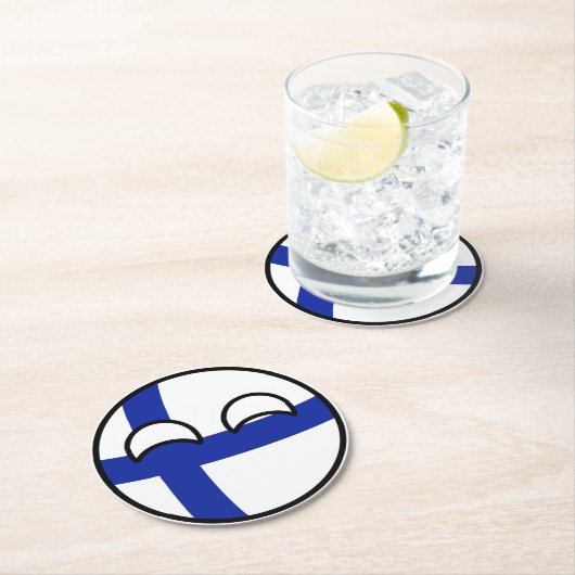 Funny Trending Geeky Finnland Landball Runder Pappuntersetzer (Vor Ort)