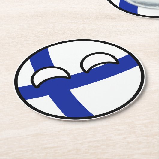 Funny Trending Geeky Finnland Landball Runder Pappuntersetzer (Angewinkelt)