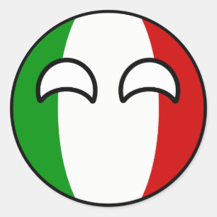 Funny Trending Geeky Italien Countryball Runder Aufkleber