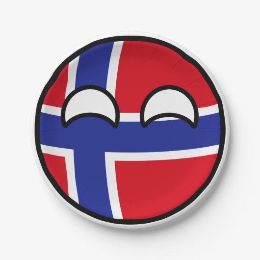 Funny Trending Geeky Norwegen Countryball Pappteller (Vorderseite)