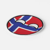 Funny Trending Geeky Norwegen Countryball Pappteller (Schrägansicht)
