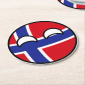 Funny Trending Geeky Norwegen Countryball Runder Pappuntersetzer (Angewinkelt)