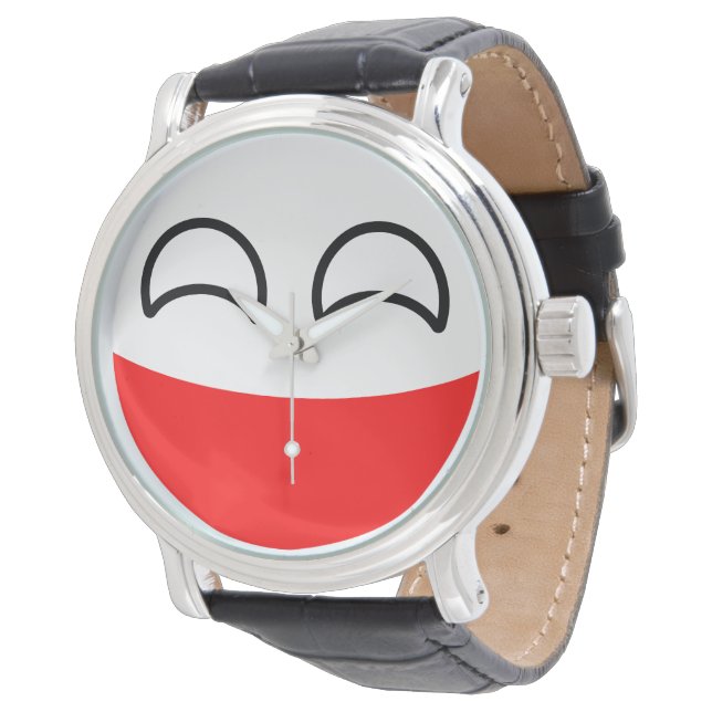 Funny Trending Geeky Polen Landball Armbanduhr (Schrägansicht)