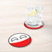 Funny Trending Geeky Polen Landball Runder Pappuntersetzer (Vor Ort)