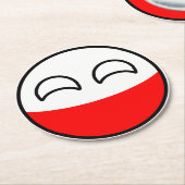 Funny Trending Geeky Polen Landball Runder Pappuntersetzer (Angewinkelt)