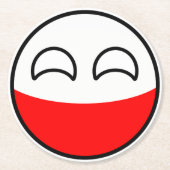 Funny Trending Geeky Polen Landball Runder Pappuntersetzer (Vorderseite)