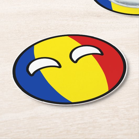 Funny Trending Geeky Rumänien Landball Runder Pappuntersetzer (Angewinkelt)