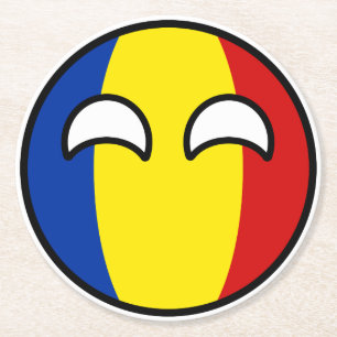Funny Trending Geeky Rumänien Landball Runder Pappuntersetzer